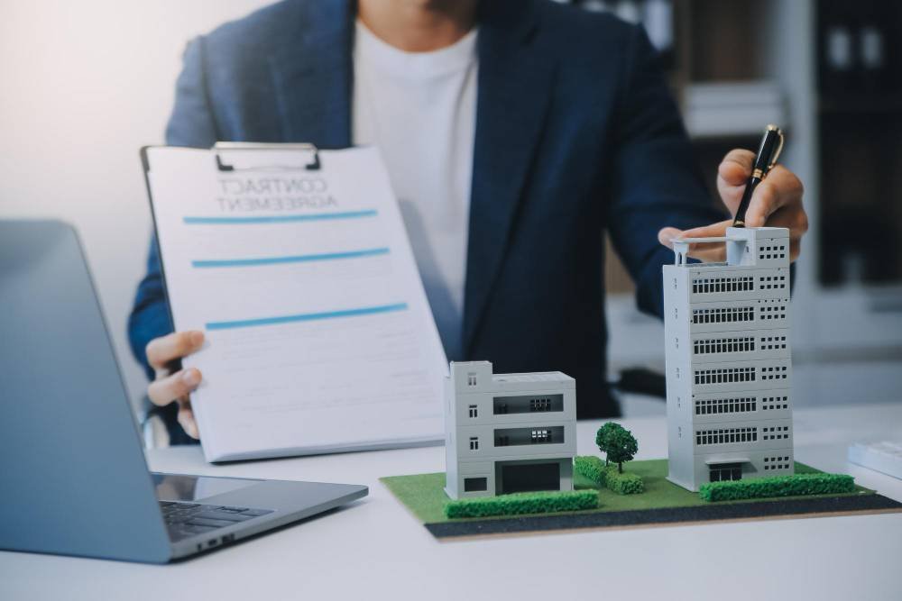 Real estate agent talked about the terms of the home purchase agreement